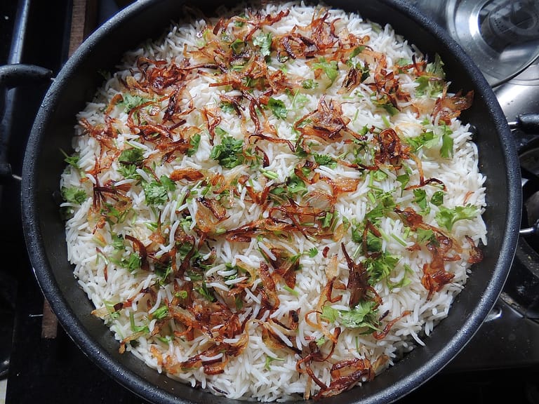 biryani, rice, basmati rice